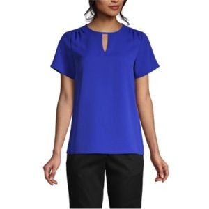 Lands End Keyhole Crepe Blouse s/s - size 16